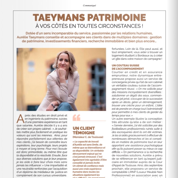 taeymans patrimoine communique 1